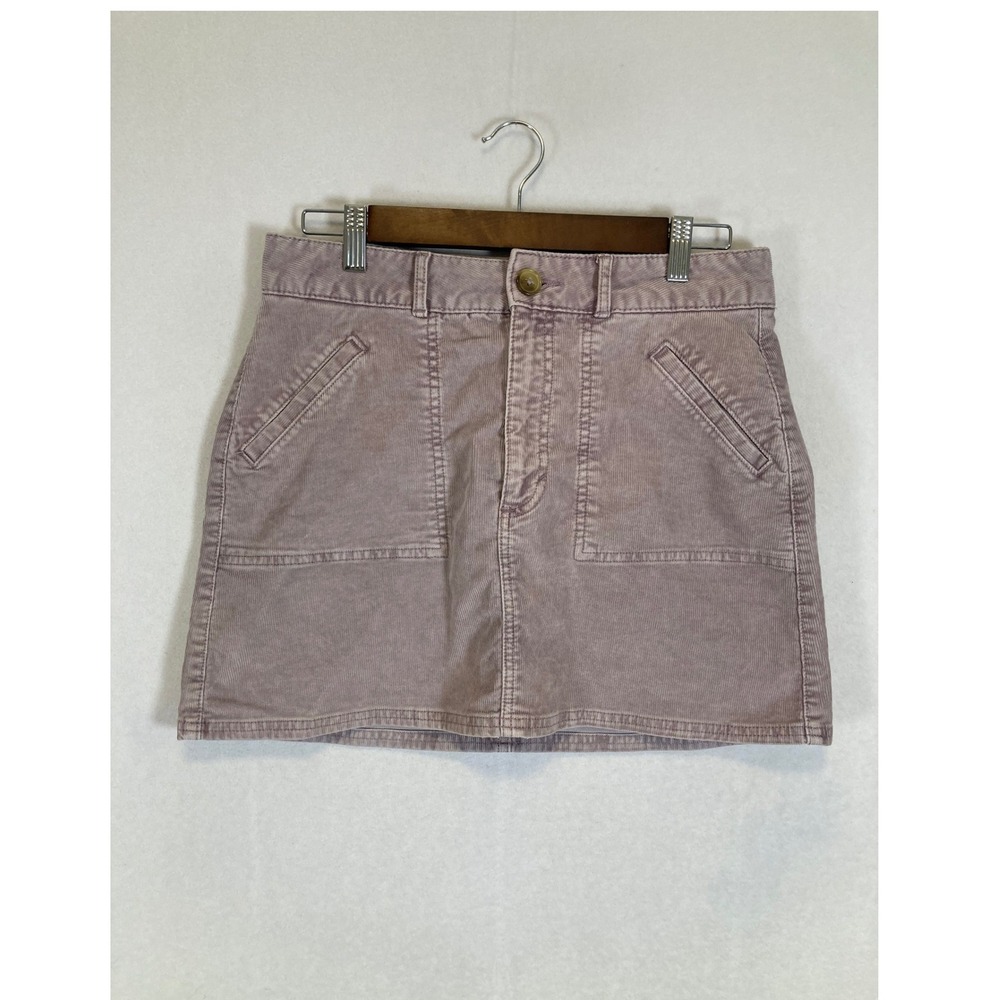 Boho American Eagle 6 Mauve Corduroy Hi-Rise A-Line Super Stretch Mini Skirt